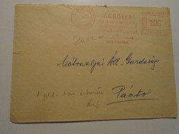 D201475  Hungary  Cover - EMA  Red Meter  -Freistempel -AGROKER  Budapest -  Pásztó  1972 - Automatenmarken [ATM]