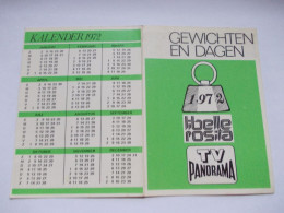 Kleine Kalender 1972 - Libelle Rosita / TV Panorama - Gewichten En Dagen - Petit Format : 1971-80