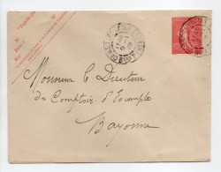 - Entier Postal CAMBO-LES-BAINS Pour BAYONNE 9.1.1909 - 10 C. Rose Semeuse Lignée - - Standaardomslagen En TSC (Voor 1995)