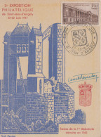 Carte  FRANCE   2éme   Exposition   Philatélique   SAINT  JEAN  D' ANGELY  1947 - Esposizioni Filateliche