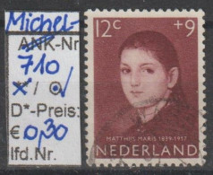 1957 - NIEDERLANDE - SM "Voor Het Kind - Mädchenporträt" 12+9 C Karminbraun - O  Gestempelt - S. Scan (710o Nl) - Gebruikt