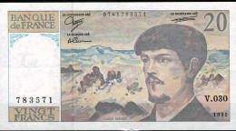 Billet FRANCE  20 Francs  1990  Neuf  0745783571  Claude DEBUSSY  V.030 - 50 F 1976-1992 ''quentin De La Tour''