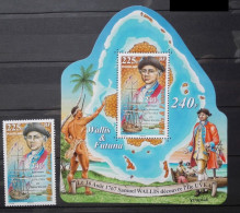 Wallis And Futuna 2007, 300th Ann. Of Discovery Of Walis And Futuna By Samuel Wallis, MNH Unusual S/S And Single Stamp - Ungebraucht