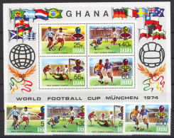 Football / Soccer / Fussball - WM 1974:  Ghana  4 W + Bl **,perf. - M.Aufdr. - 1974 – Alemania Occidental