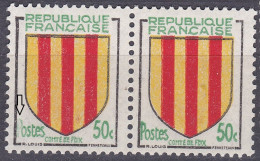 18053 Variété : N° 1044 Blason Comté De Foix P De POSTES Presque Absent Tenant à Normal  ** - Neufs