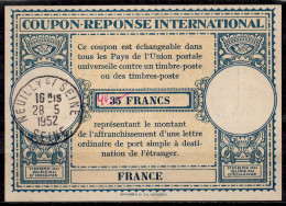 FRANCE 1951 Lo15  40 / 35 FRANCE  International Reply Coupon Reponse Antwortschein Cupon Respuesta  IRC IAS  O NEUILLY S - Cupón-respuesta