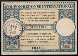 FRANCE 1951 Lo15  40 / 35 FRANCE  International Reply Coupon Reponse Antwortschein Cupon Respuesta  IRC IAS  O NEUILLY S - Antwoordbons