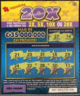 116 L,  Instant Lottery Portugal 1 X « Raspadinha », « 20 X Pode Multiplicar O Seu Prémio ... », # 557 - Biglietti Della Lotteria
