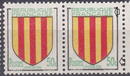 18054 Variété : N° 1044 Blason Comté De Foix  Légende Grasses Tenant à Normal ** - Ongebruikt