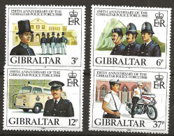 Gibraltar 1980 150th Anniversary Of The Creation Of The Gibraltar Police,  Mi 401-404  MNH(**) - Gibraltar