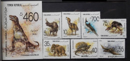 Yemen 1990, Dinosaurs, MNH S/S And Stamps Set - Yemen