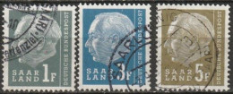 Saarland 1958 MiNr.409,410 - 411   O Gestempelt  Bundespräsident Theodor Heuss ( A1361 ) - Usados