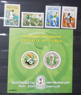 Yemen 2002, World Football Cup Korea - Japan, MNH Unusual S/S And Stamps Set - Yemen