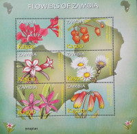 Zambia 2002, Flowers Of Zambia, MNH S/S - Zambie (1965-...)