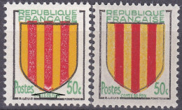 18059 Variété : N° 1044 Blason Comté De Foix Impression Défectueuse Des Bandes Rouges + Normal ** - Neufs