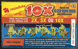 116 M, Lottery Tickets, Portugal, « Raspadinha », « Instant Lottery », « 10 X Mais De € 20.000.000 Em Prémios » #551 - Biglietti Della Lotteria