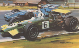1969 German Grand Prix Jackie Ickx Brabham-Ford F1 Painting Card - Grand Prix / F1