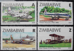 Zimbabwe 2020, Centenary Of Aviation, MNH Stamps Set - Zimbabwe (1980-...)