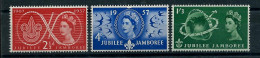 GREAT BRITAIN 1957 SCOUT JAMBOREE U.M. S.G. 557-559  ** - Unused Stamps