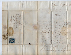 TB 4668 - 1855 - Lettre De Me Jeanjacques POUPON, Notaire à LONS LE SAUNIER Pour Me RUBY, Notaire à LYON - 1849-1876: Klassik