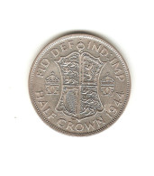 573/ Grande-Bretagne : Georges VI : 1/2 Couronne 1944 (argent) - Other & Unclassified
