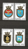 Gibraltar 1990 Ship Coat Of Arms (IX), HMS "Calpe", HMS "Gallant", HMS "Wrestler", HMS "Gewyhound"  Mi 602-605 MNH(**) - Gibraltar