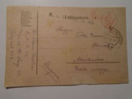 D201542 Slovenia  LENDAVA  1917  K.u.K. Feldpostkarte   -Lt. Franz Hartner -ALSÓLENDVA - Militaria
