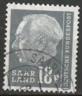 Saarland 1958 MiNr.416  O Gestempelt  Bundespräsident Theodor Heuss ( A1484 ) - Gebraucht