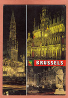 BRUXELLES - LA NUIT - MULTIVUES + BLASON - ECRITE - Multi-vues, Vues Panoramiques