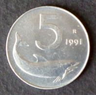 ITALY - 5 Lira 1991 - KM# 92 * Ref. 0196 - 5 Lire