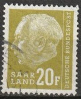 Saarland 1958 MiNr.417  O Gestempelt  Bundespräsident Theodor Heuss ( A1641/2) - Usados