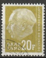 Saarland 1958 MiNr.417  O Gestempelt  Bundespräsident Theodor Heuss ( A1667/3) - Usati