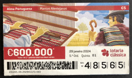 116 M, 1 X Lottery Ticket, Portugal, « Alma Portuguesa »,« Portuguese Soul », «Mantas Alentejanas», 2024 - Biglietti Della Lotteria