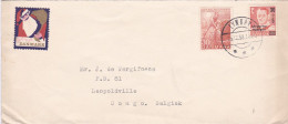 DANEMARK-1958-lettre De LYNGBY Pour Léopoldville (Congo Belge )-composition De Timbres  ..cachets..vignette Croix Rouge - Storia Postale