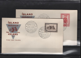 Island Michel Cat.No. FDC 300/302 Singles - FDC