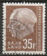 Saarland 1958 MiNr.420  O Gestempelt  Bundespräsident Theodor Heuss ( A1761) - Gebruikt