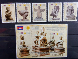 Cambodia 2023, Koh Ker Archeological Site - World Heritage List Of UNESCO, MNH S/S And Stamps Set - Kambodscha