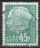 Saarland 1958 MiNr.421  O Gestempelt  Bundespräsident Theodor Heuss ( A1793) - Usati