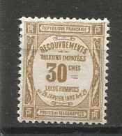 FRANCE ANNEE 1908/1925 TAXE N°46 NEUF* MH (1)TB COTE 14,50 € - 1859-1959 Mint/hinged