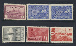 6x Canada Mint $1.00 Stamps #273 2x #302 #321 #411 #465b MH Guide Value= $150.00 - Unused Stamps