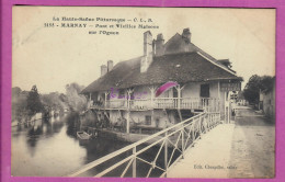 CPA MARNAY 70 - Le Pont Et Les Vieilles Maisons Sur L'Ognon Magasin Rondot Cycle Barque écrite 1916  - Marnay
