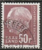 Saarland 1958 MiNr.422  O Gestempelt  Bundespräsident Theodor Heuss ( A1874/2) - Usati