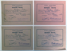 Lot De 4 Billets "Bonne Note" - Année 50' - Enfants