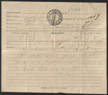 Telegrama Receção Expedido Do Funchal 'Via Cabo' Para  Lisboa 1909. Obliteração Da Estação Central De Telegrafos Lisboa - Lettres & Documents