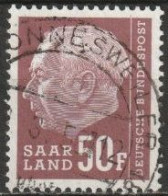 Saarland 1958 MiNr.422  O Gestempelt  Bundespräsident Theodor Heuss ( A1876/2) - Gebraucht