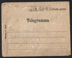 Envelope Telegrama De Receção Expedido Do Funchal 'Via Cabo' Para  Lisboa 1909. Reception Telegram Envelope Sent From Fu - Cartas & Documentos