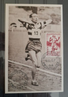 Monaco 1948 Carte Maximum N° 320 Maxi Card 1er Jour FDC Jeux Olympiques Londres Course à Pied Cachet Noir - Briefe U. Dokumente