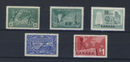 5x Canada Stamps 3x 50c #272 #244 #324 2x $1.00 #302 #411 Guide Value = $116.00 - Nuovi