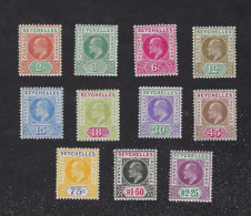 SEYCHELLES Yvert 52/62 Complète (SG 60/70)1906 Neufs Légère  Marque De Charnière (Mint *) Perf 14,Très Beaux, Very Fine - Seychelles (...-1976)