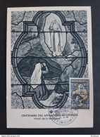 Monaco 1958 Carte Maximum N° 496 Maxi Card Lourdes Vitrail De La Basilique - Maximumkarten (MC)